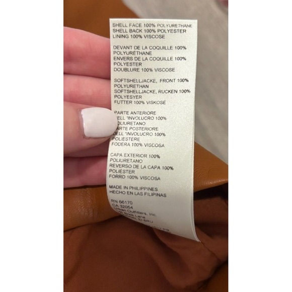 Anthropologie Maeve‎ Vegan Leather Notch Tank Crop Top Brown Size 6 NWT - Picture 5 of 5